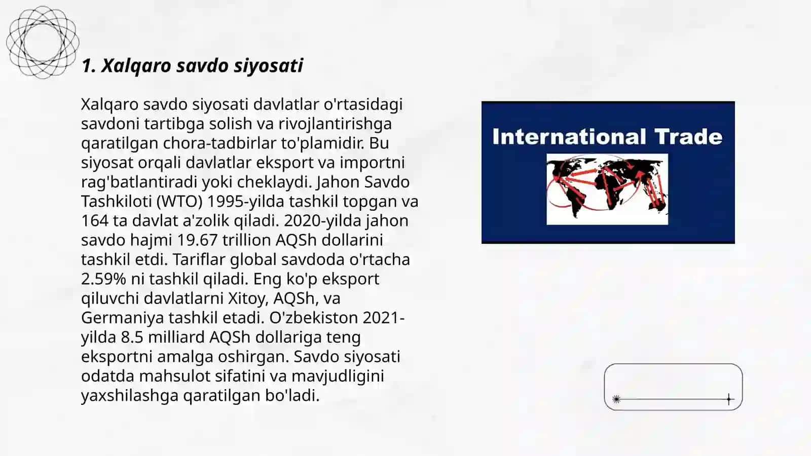 Xalqaro savdo siyosati 3