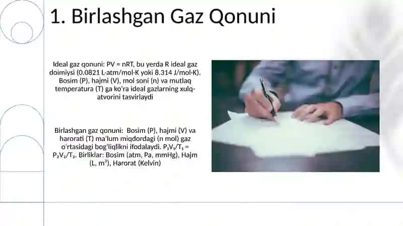 Ideal gaz holat tenglamasi 3