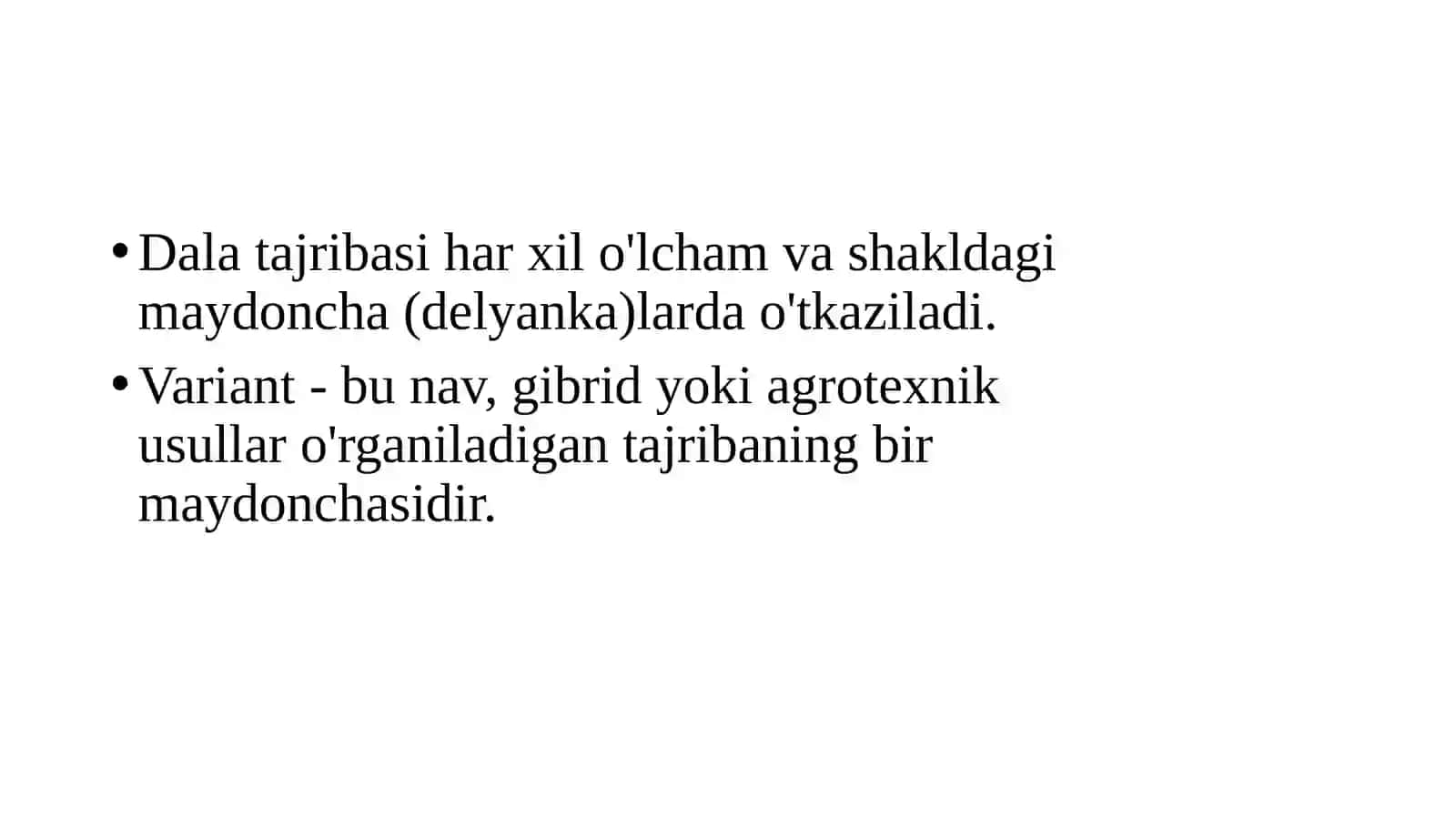 Dala tajribasida variantlarni joylashtirish usullari 3
