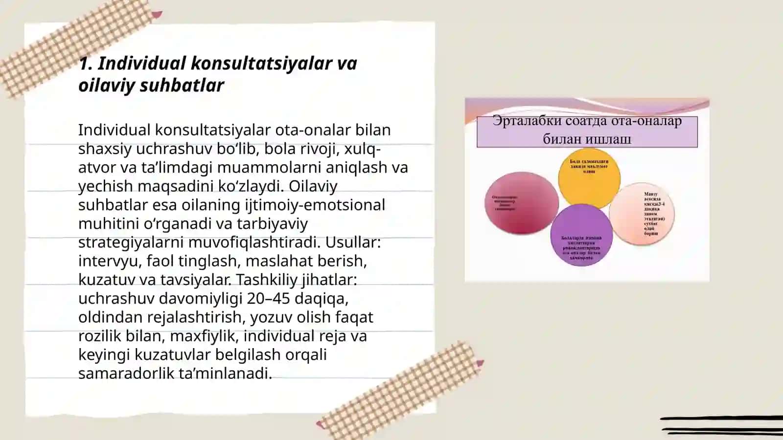 Ota onalar bilan ishlashni shakli va metodlari 3