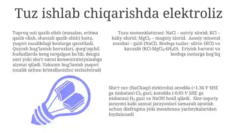 Tuzlarning nomlanishi, olinish usullar, va xossalari 3
