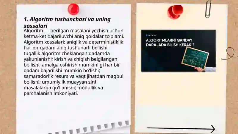 Algoritm tushunchasi va uning xossalari 3