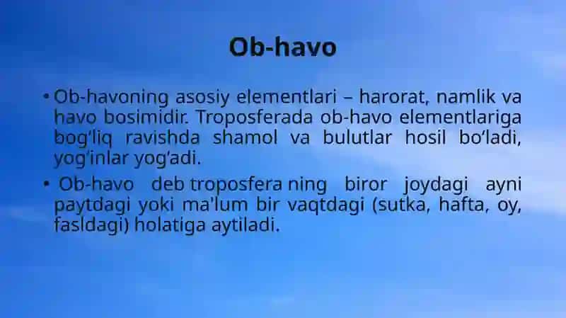 Ob-havo tushunchalari 3