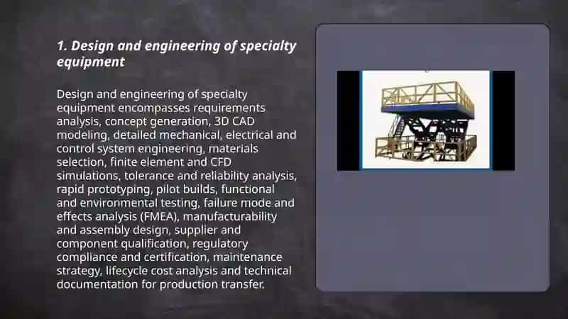 Design and engineering of specialty equipment 3
