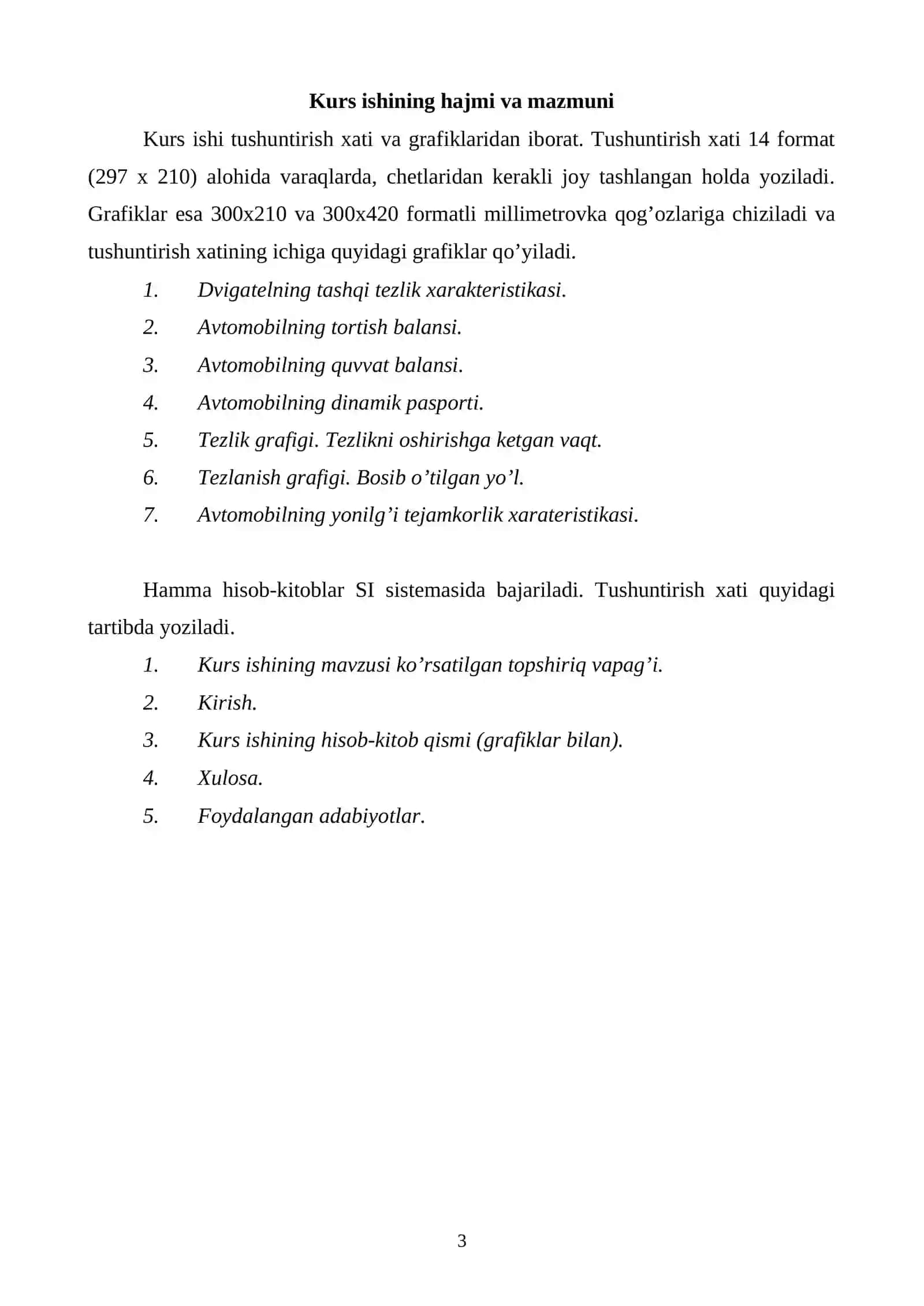 AVTOMOBILLAR VA TRAKTORLAR NAZARIYASI 3
