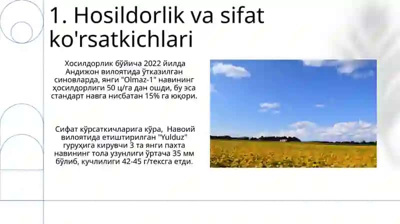 Seleksiya koʻchatzorlari xillari 3