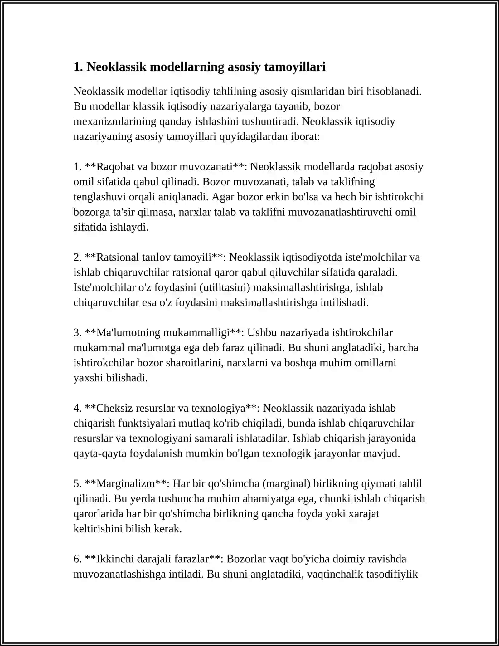 IQTISODIY O’SISHNING NEOKLASSIK MODELLARI 3