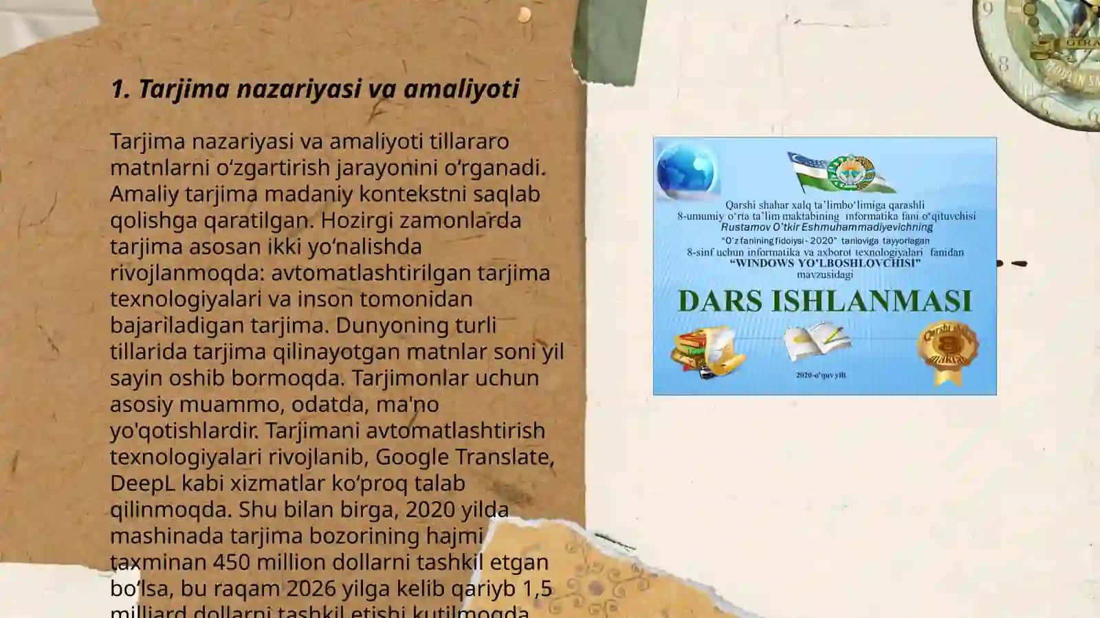 Gap ustida ishlashga oid mustaqil ishlar 3