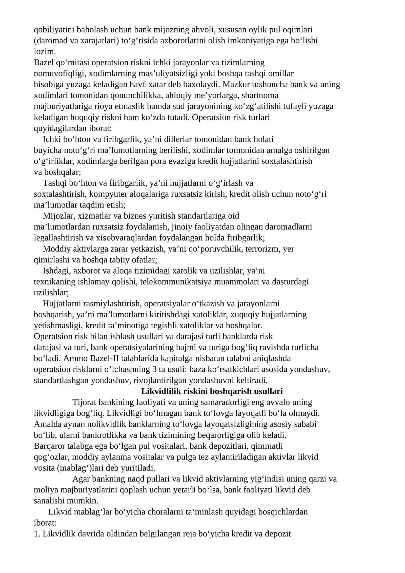 Xalqaro bank faoliyatidagi risk turlari 3