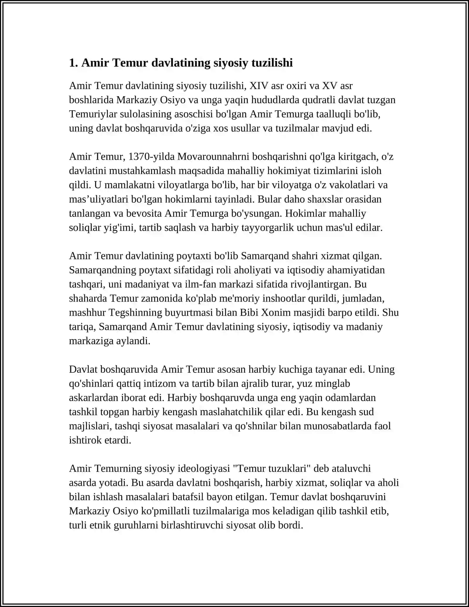 AMIR TEMUR DAVLATINING BOSHQARUV TARTIBLARI 3