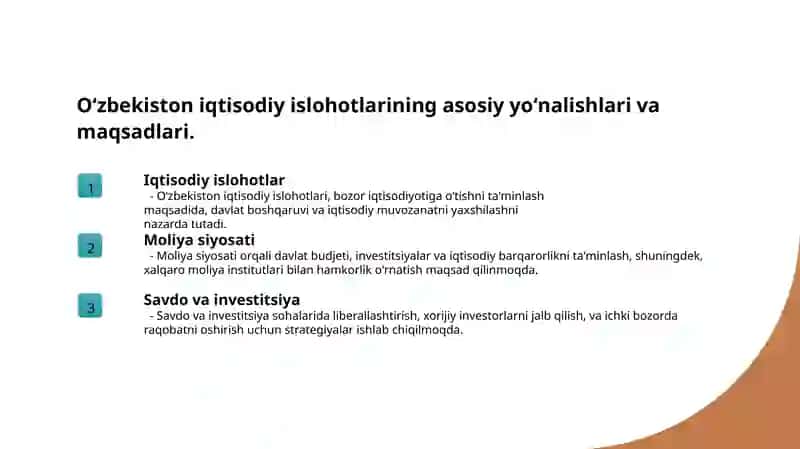 Oʻzbekiston iqtisodiy islohotlari 3