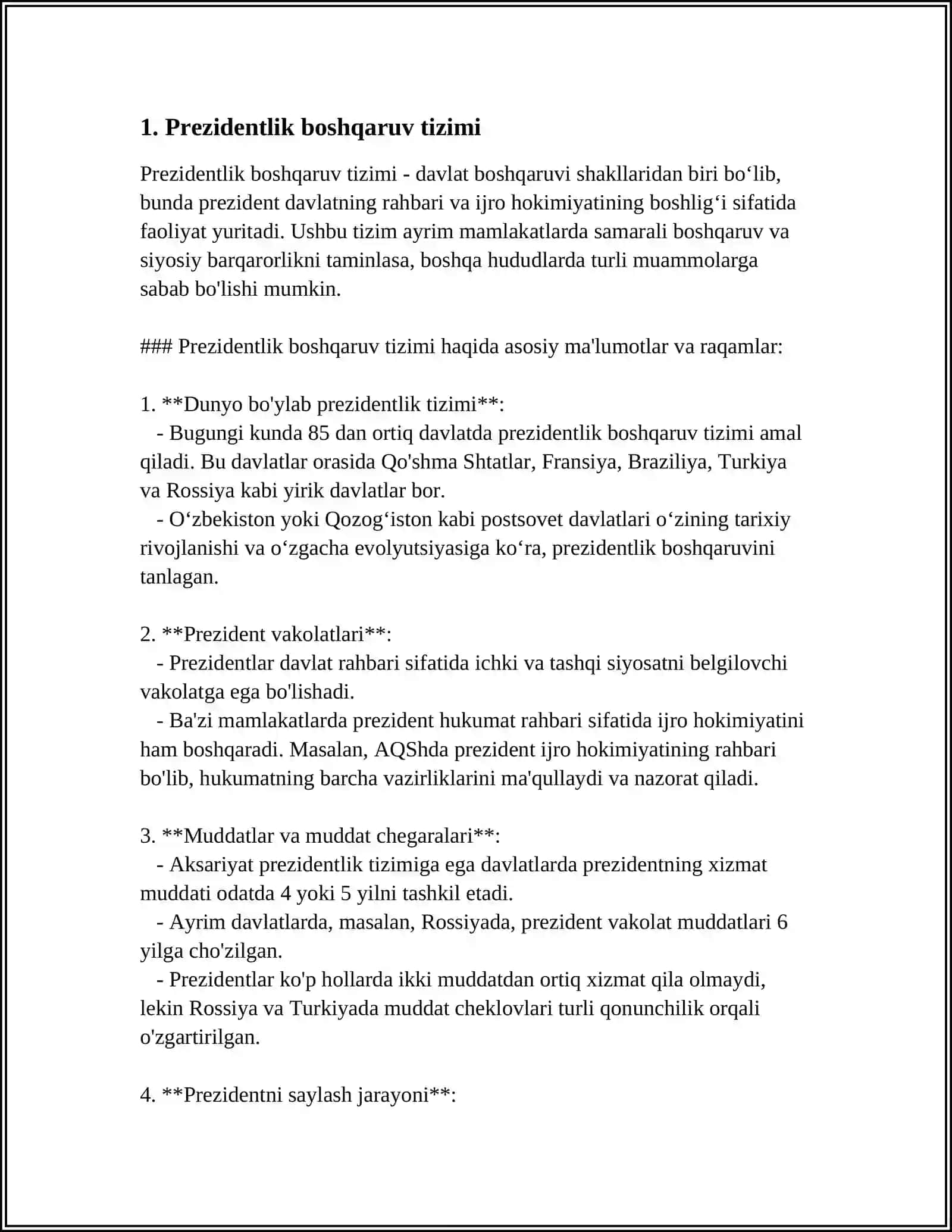BOSHQARUVNING PREZIDENTLIK SHAKLI 3