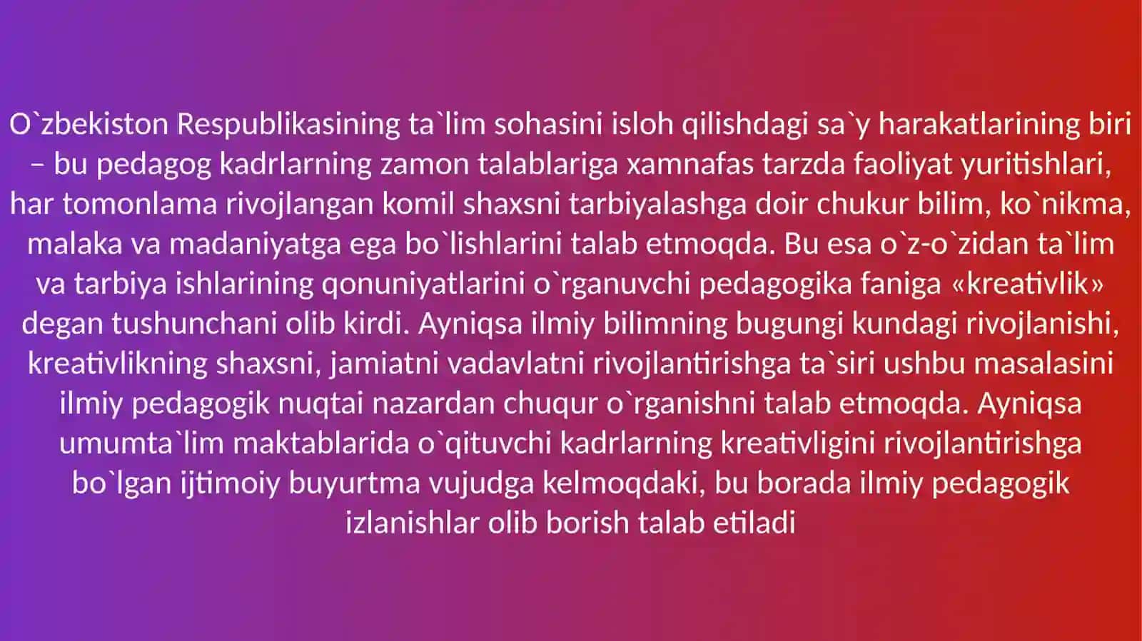 Kriatevlik darajasini aniqlash 3