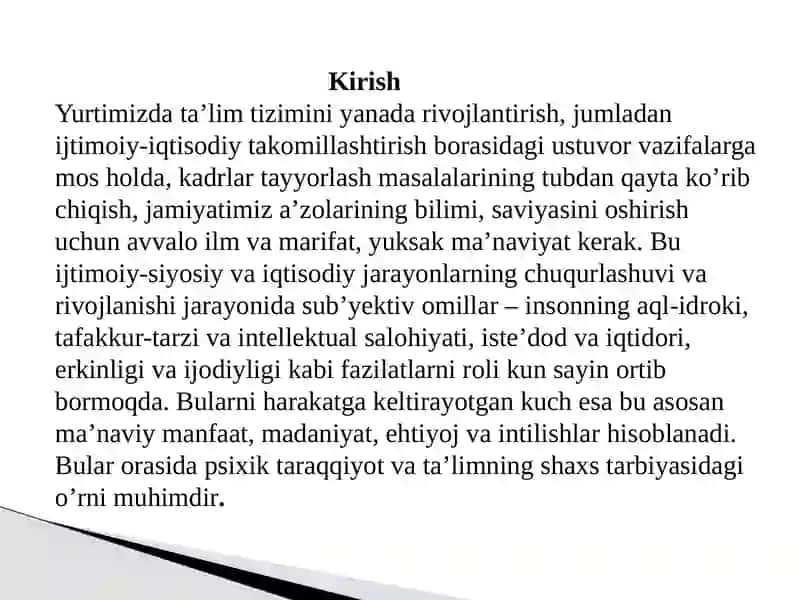 PSIXIK TARAQQIYOT VATA’LIMNING O’ZARO MUNOSABATLARI 3