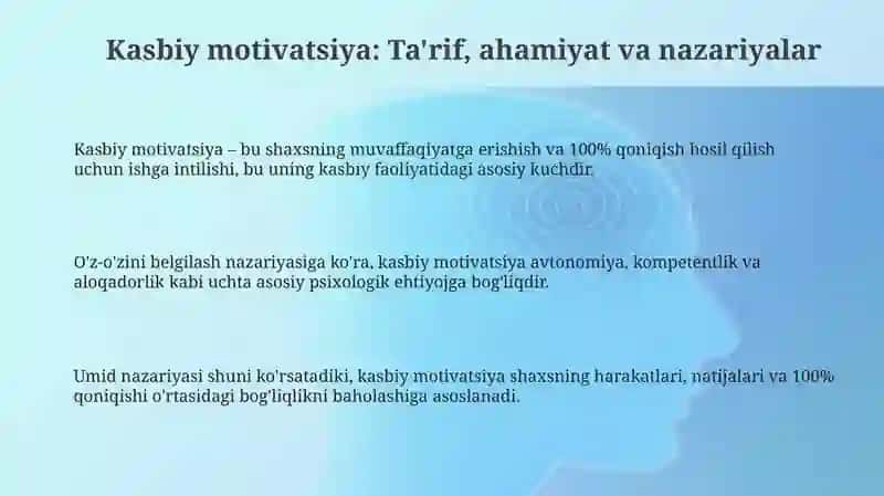 Kasbiy Motivatsiya va Kasbiy Yo'naltirish 3