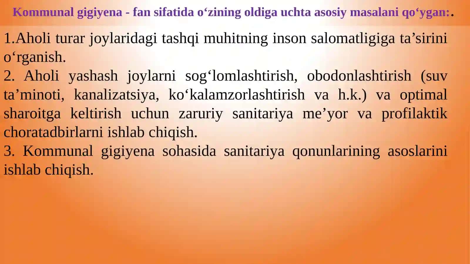 Kommunal gigiyena fani haqida tushincha 3