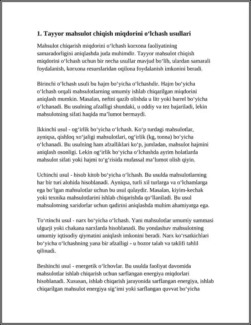 TAYYOR MAHSULOT CHIQISH MIQDORI 3