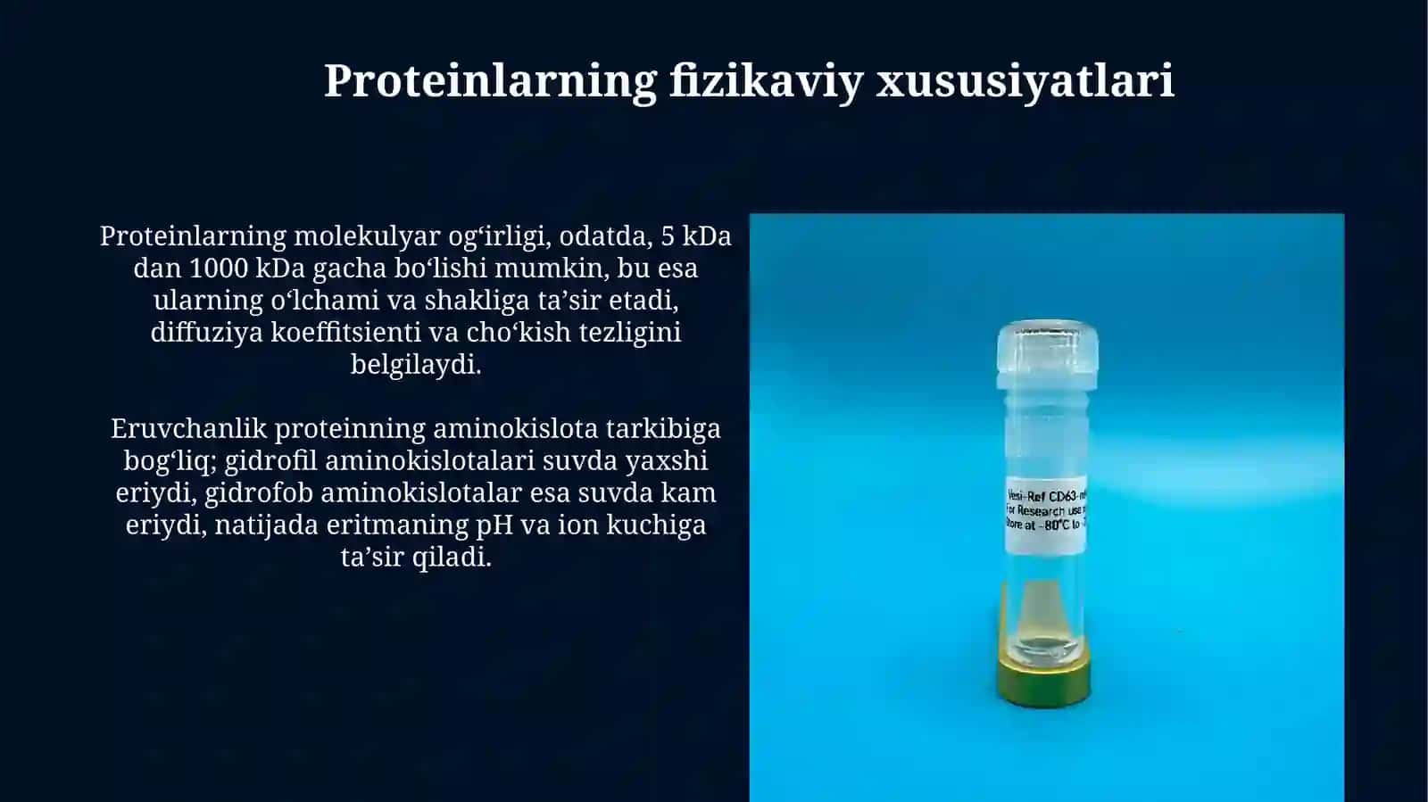 Oqsillarning fizik va kimyoviy xossalari 3