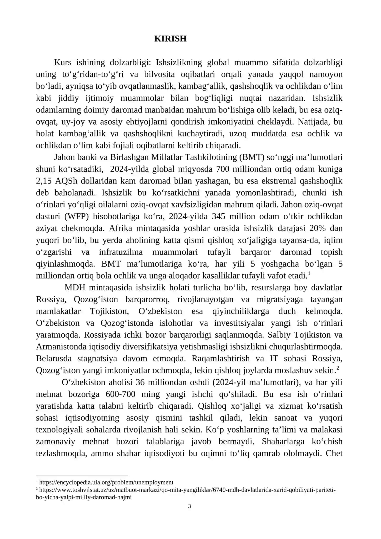 ISHSIZLIK BOYICHA KURS ISHI HAMDA REFERAT UCHUN 3