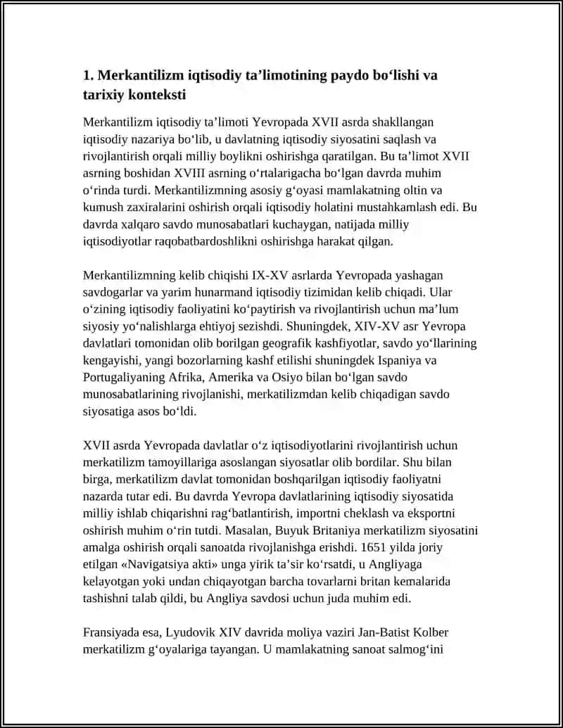 MERKANTILIZM IQTISODIY TA'LIMOTI 3