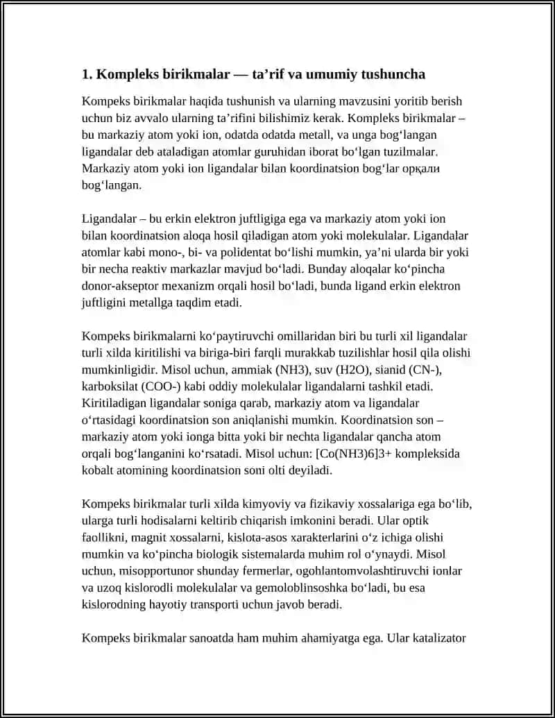 KOMPLEKS BIRIKMALAR. ICHKI KOMPLEKS BIRIKMALAR. XELATLAR 3
