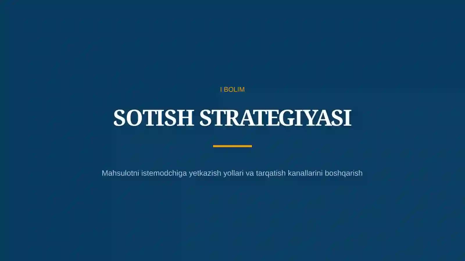 STRATEGIK MARKETING QARORLARI 3