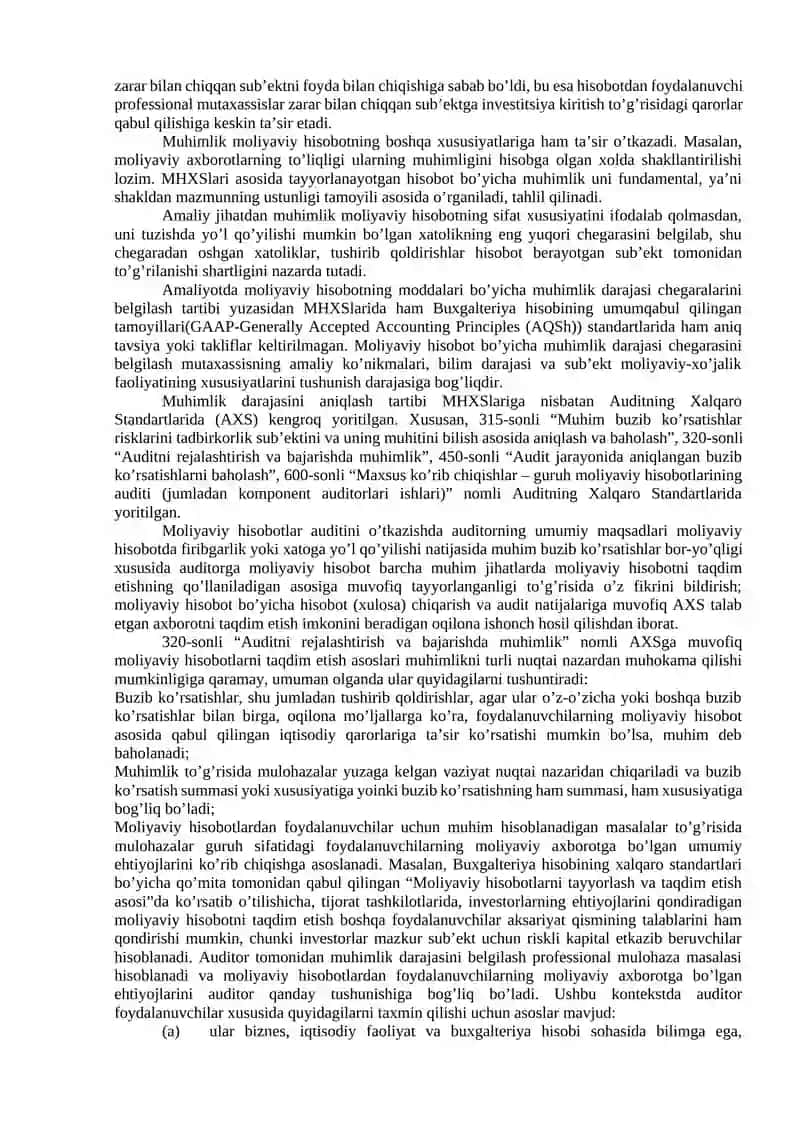AUDITDA MUHIMLIK TUSHUNCHASI VA AUDITORLIK RISK 3