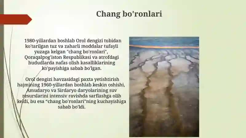 Orol dengizi fojiasi sabablari 3