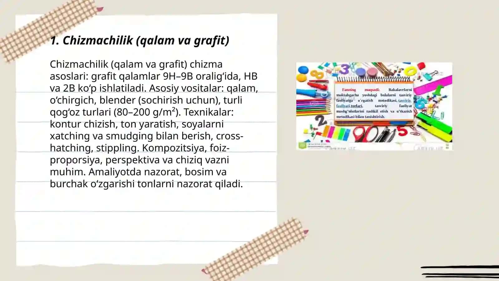 Tasviriy faoliyat turlari 3