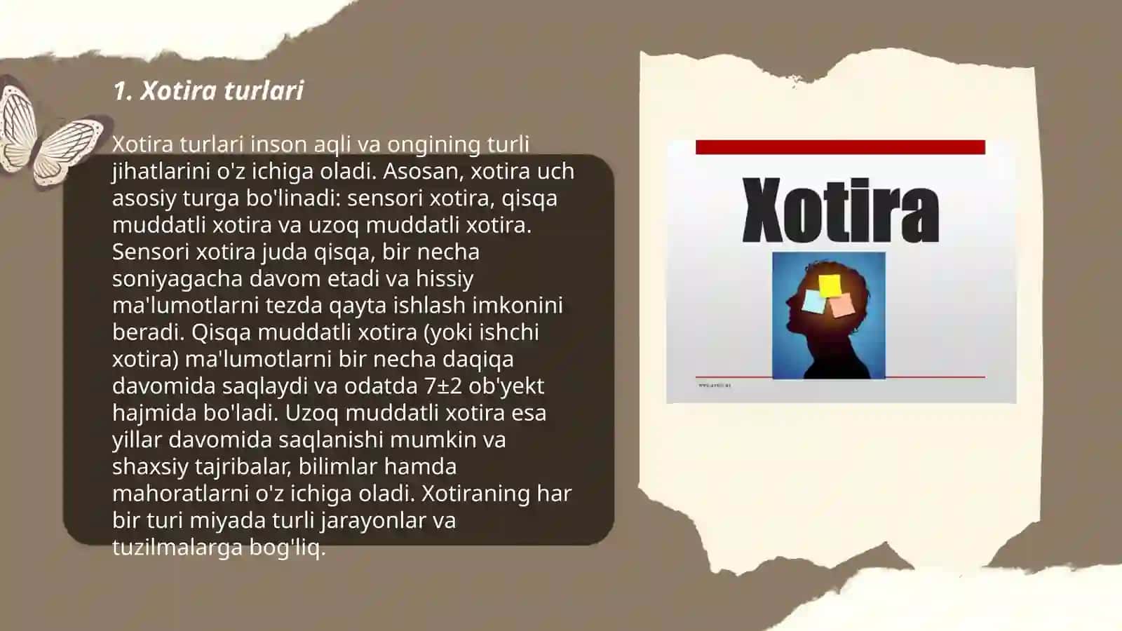 Xotira turlari va uning jarayonlari 3