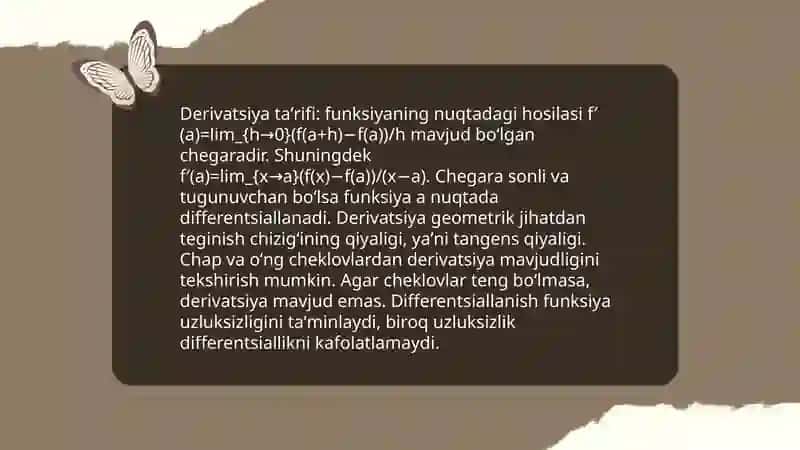 Derivatsiya. Sifat derivatsiyasi 3