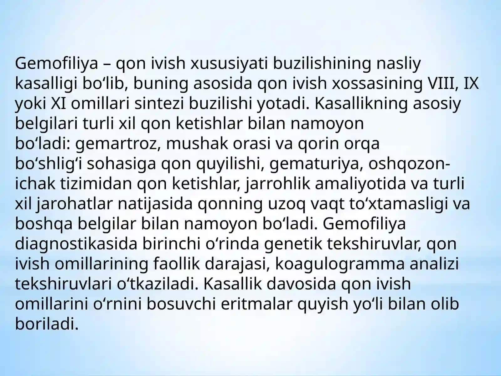 gemofiliy ava uning kelib chiqishi, davolash usullari. 3