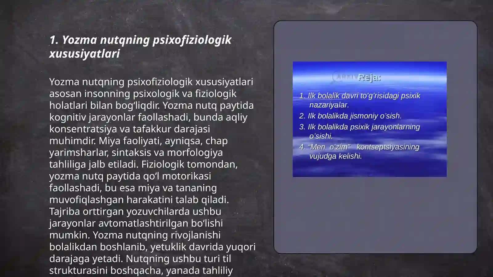 Yozma nutqning psixofiziologik xususiyatlari 3
