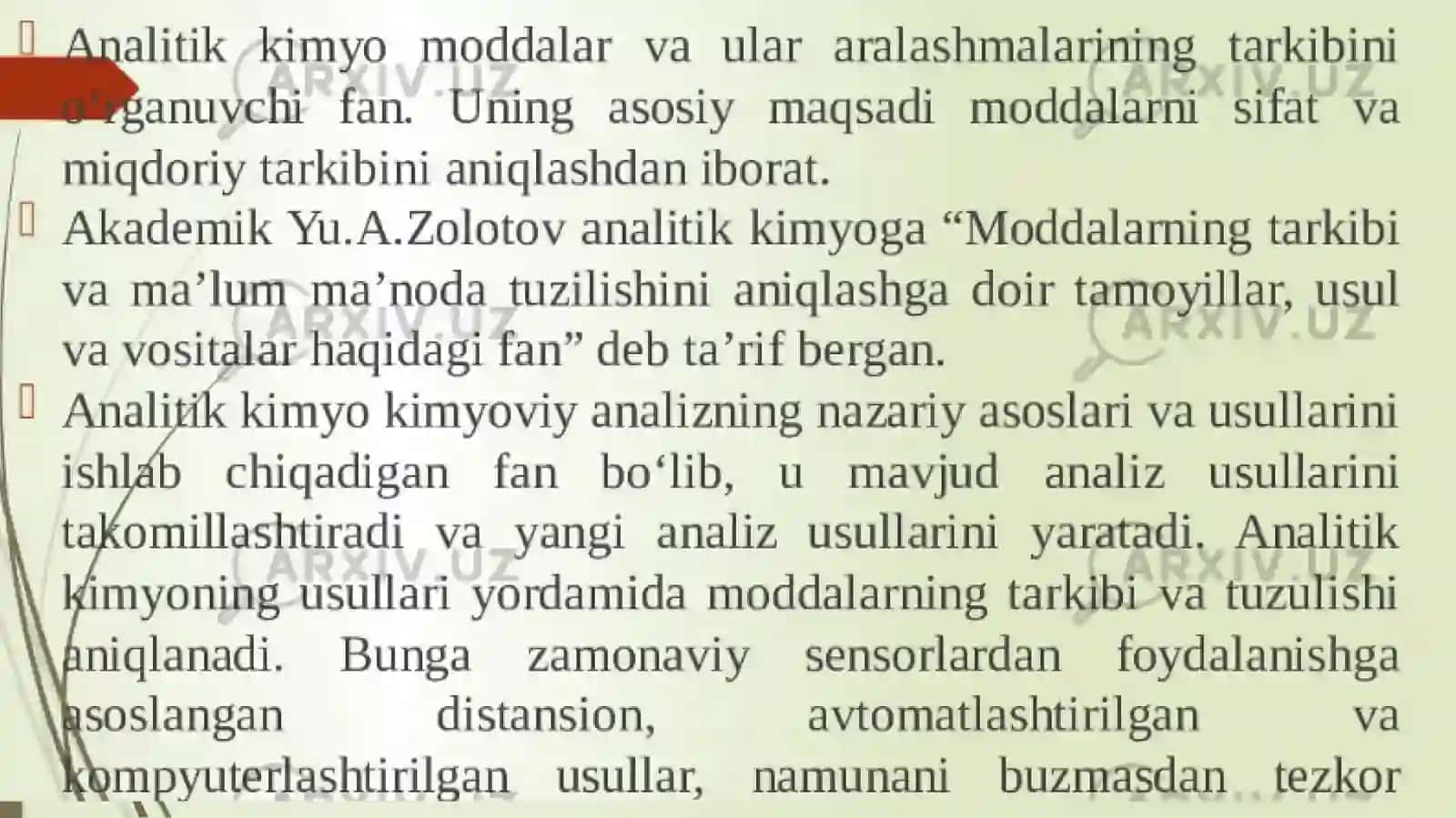 Analitik kimyoning fan va sanoatdagi roli 3