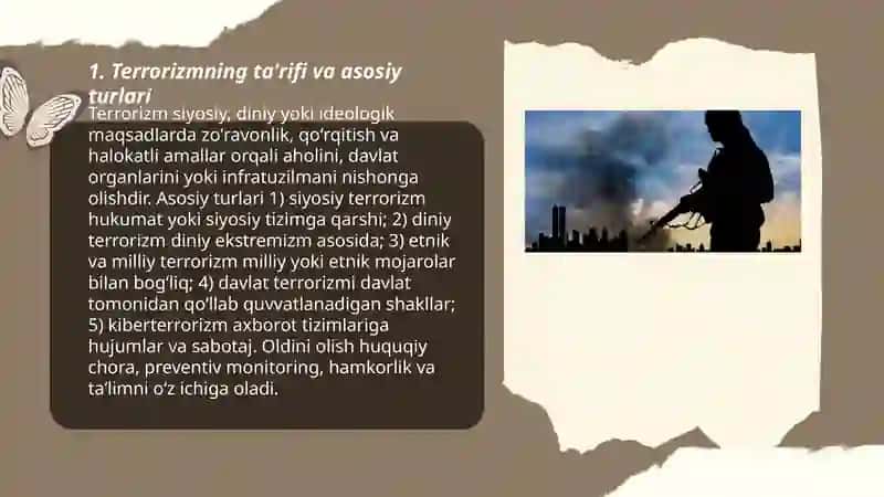 Terrorizm va aholi muhofazasi 3