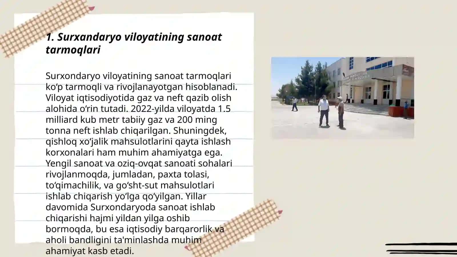Surxandaryo viloyatining sanoat tarmoqlari 3