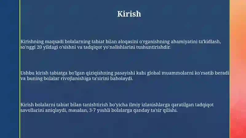 Bolalarni Tabiat Bilan Tanishtirish Gilmi 3