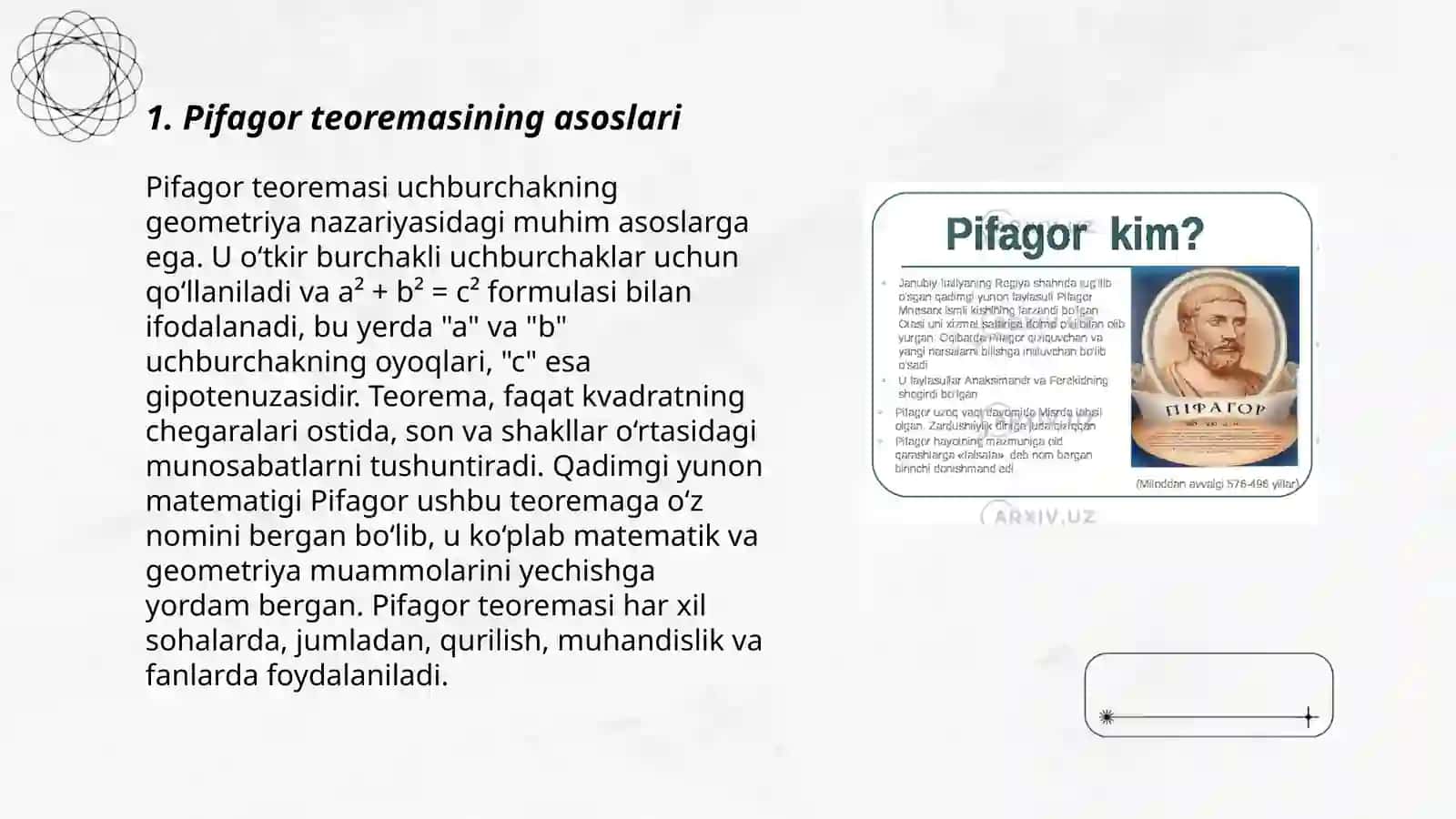 Pifagor teoremasi va uning isbotlari 3