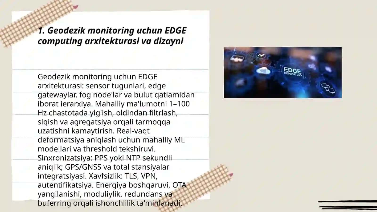 Geodezik monitoring uchun EDGE Computing va sensor tarmoqlar 3