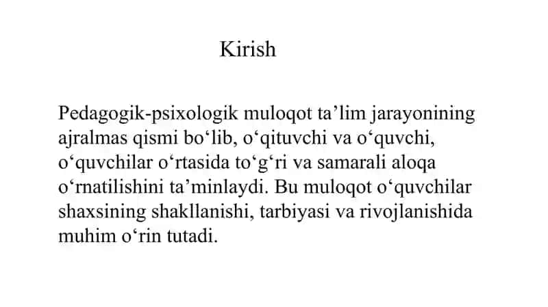 PEDAGOGIK- PSIXOLOGIK MULOQOT JARAYONINING ASOSIY MOHIYATI 3