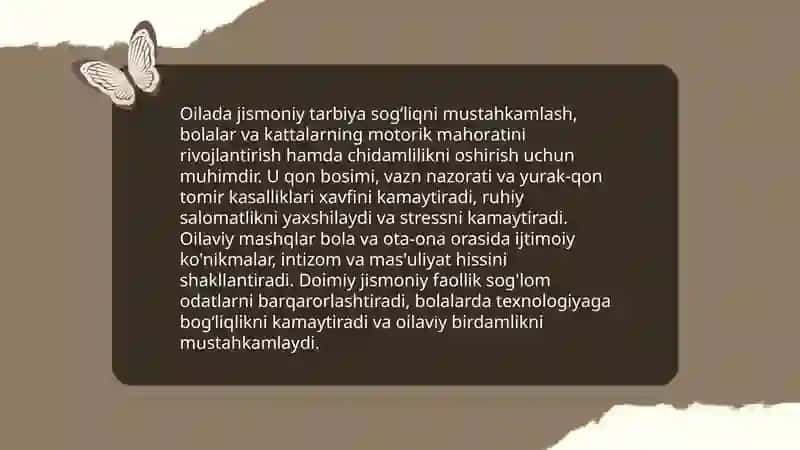 Oilada jismoniy tarbiya 3