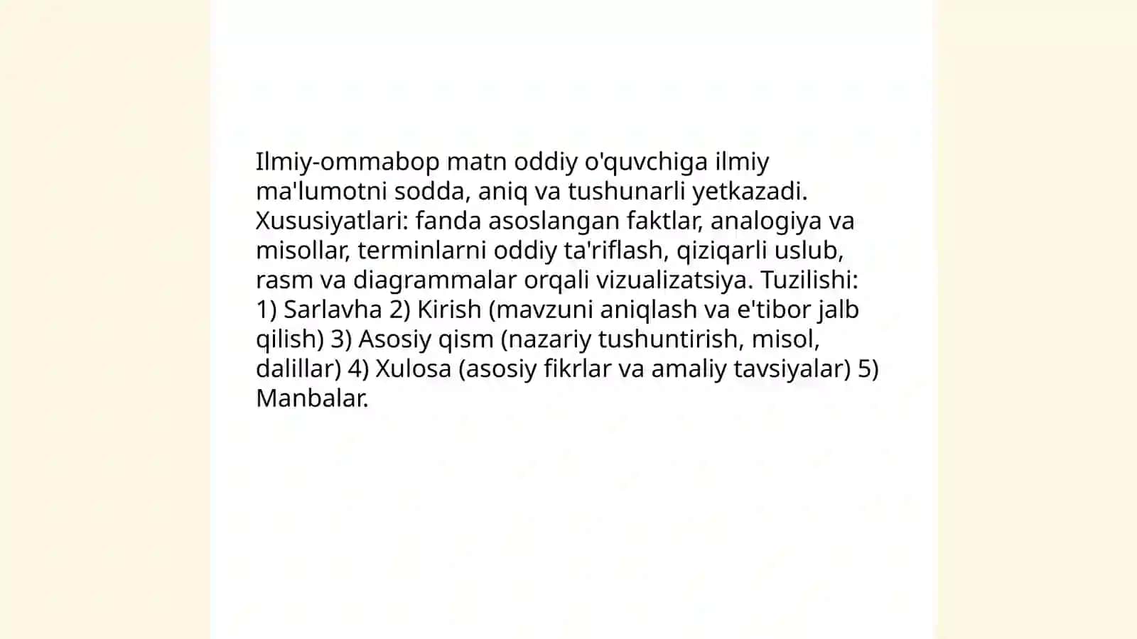 Ilmiy- ommabop asarlar matni tahlili. Topishmoq matni ustida ishlash 3