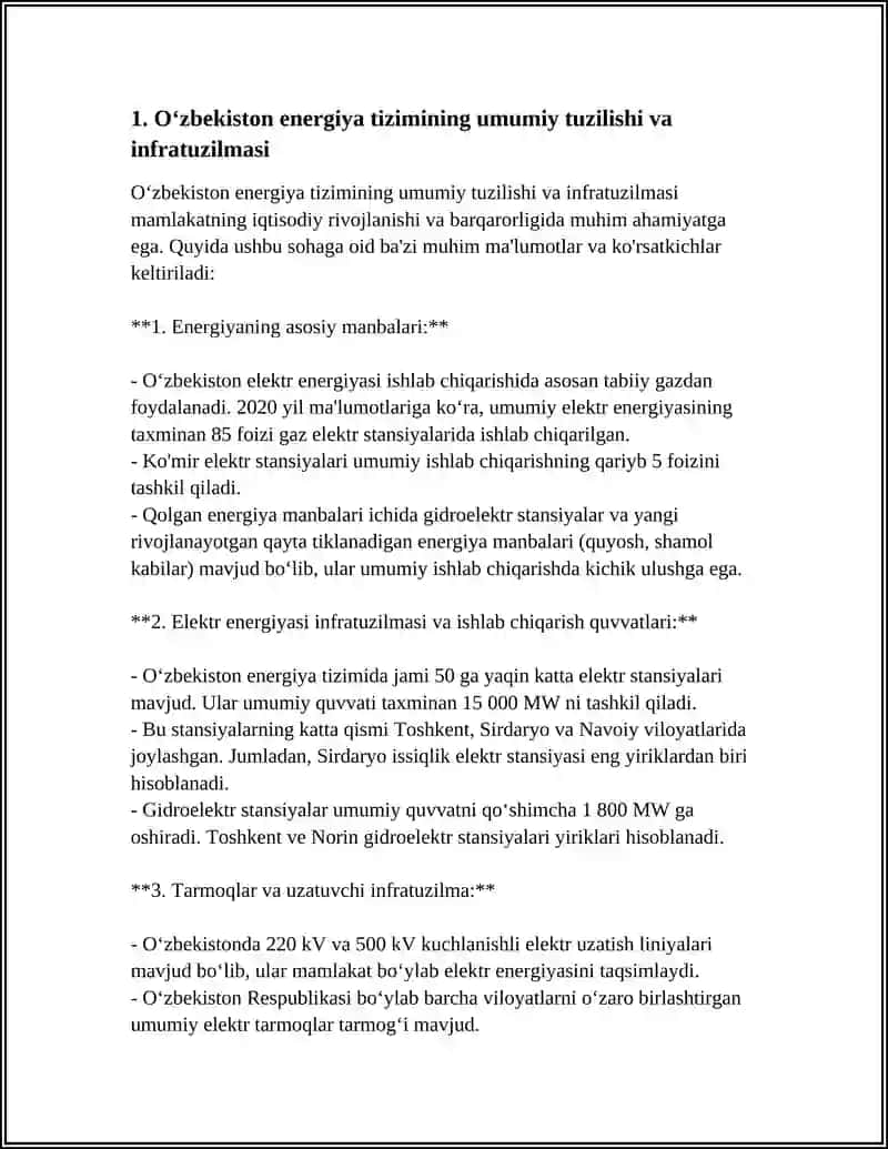 O‘ZBEKISTON ENERGIYATIZIMI 3