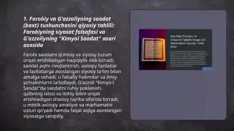 Farobiy va Gʻazzoliyning falsafa ilmiga oid qarashlar 3