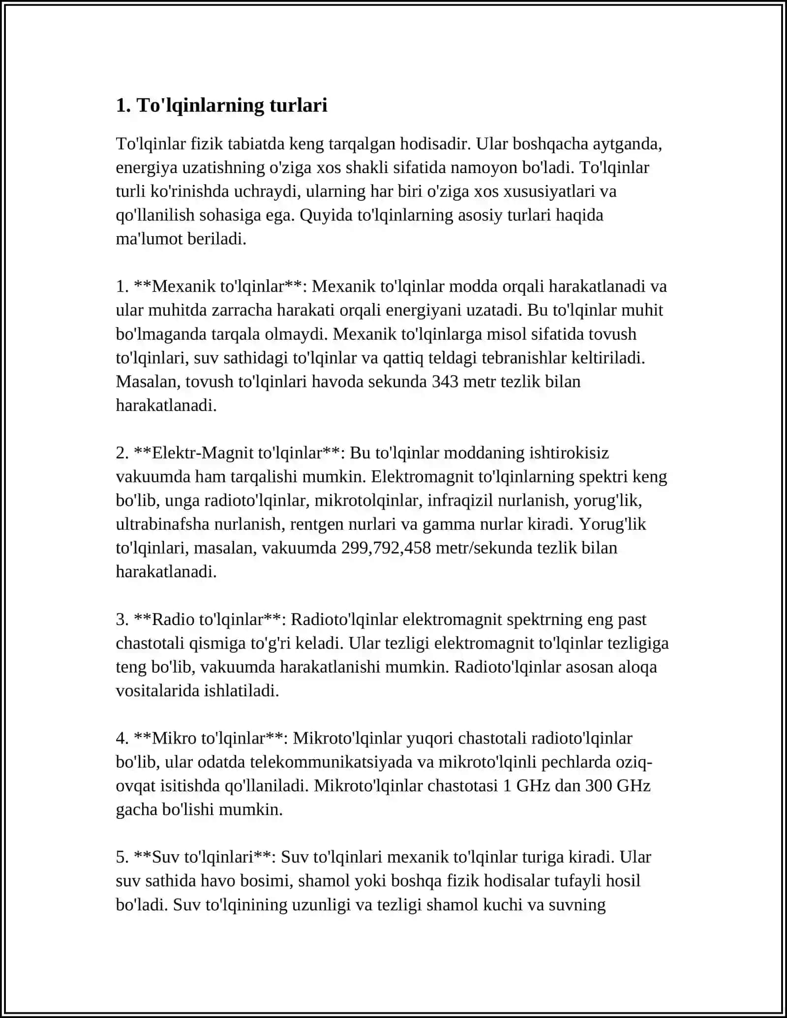 TOʻLQINLAR VA ULARNI XARAKTERISTIKASI 3