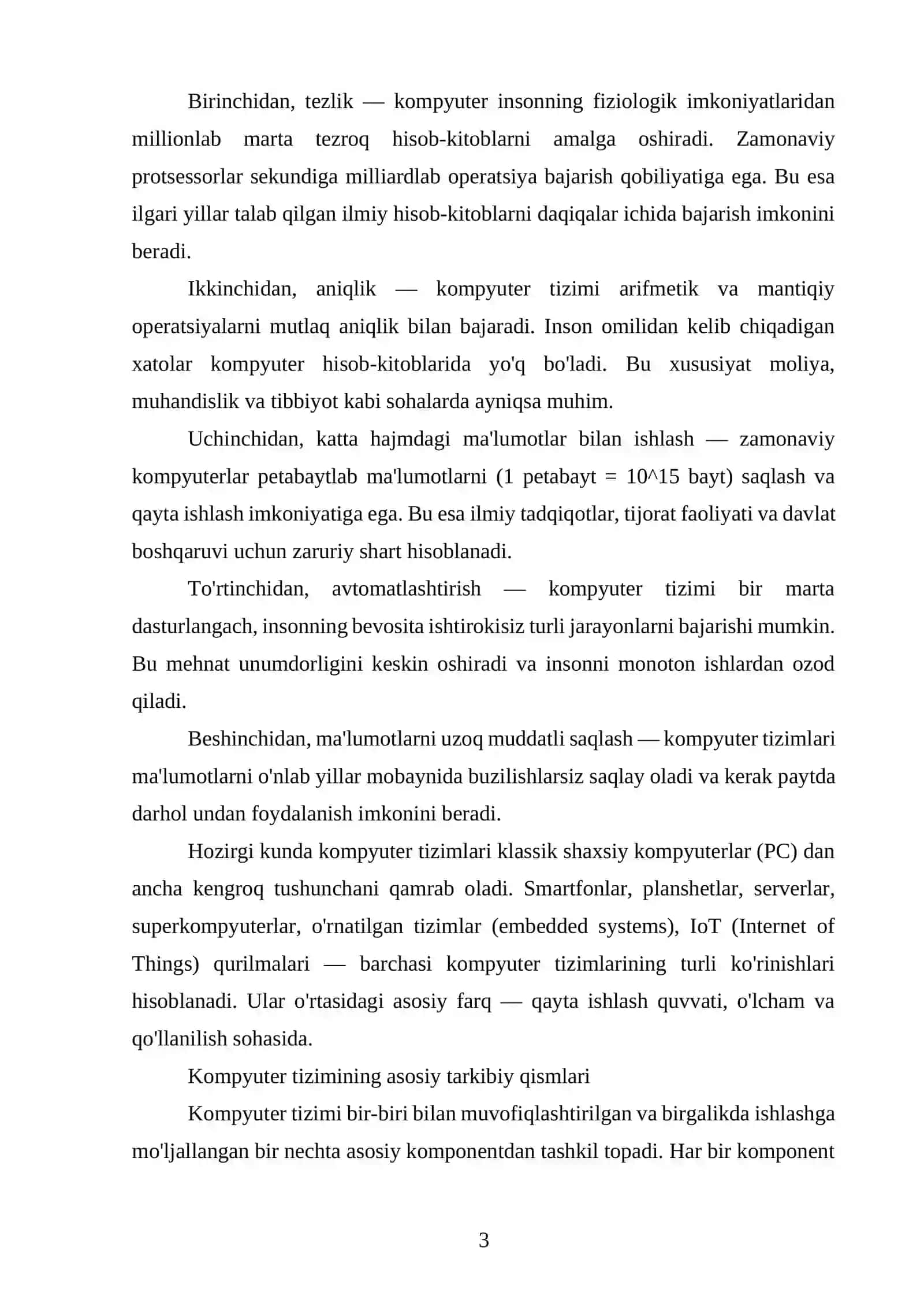 Kompyuter tizimining umumiy tarkibini tashkillashtirish 3