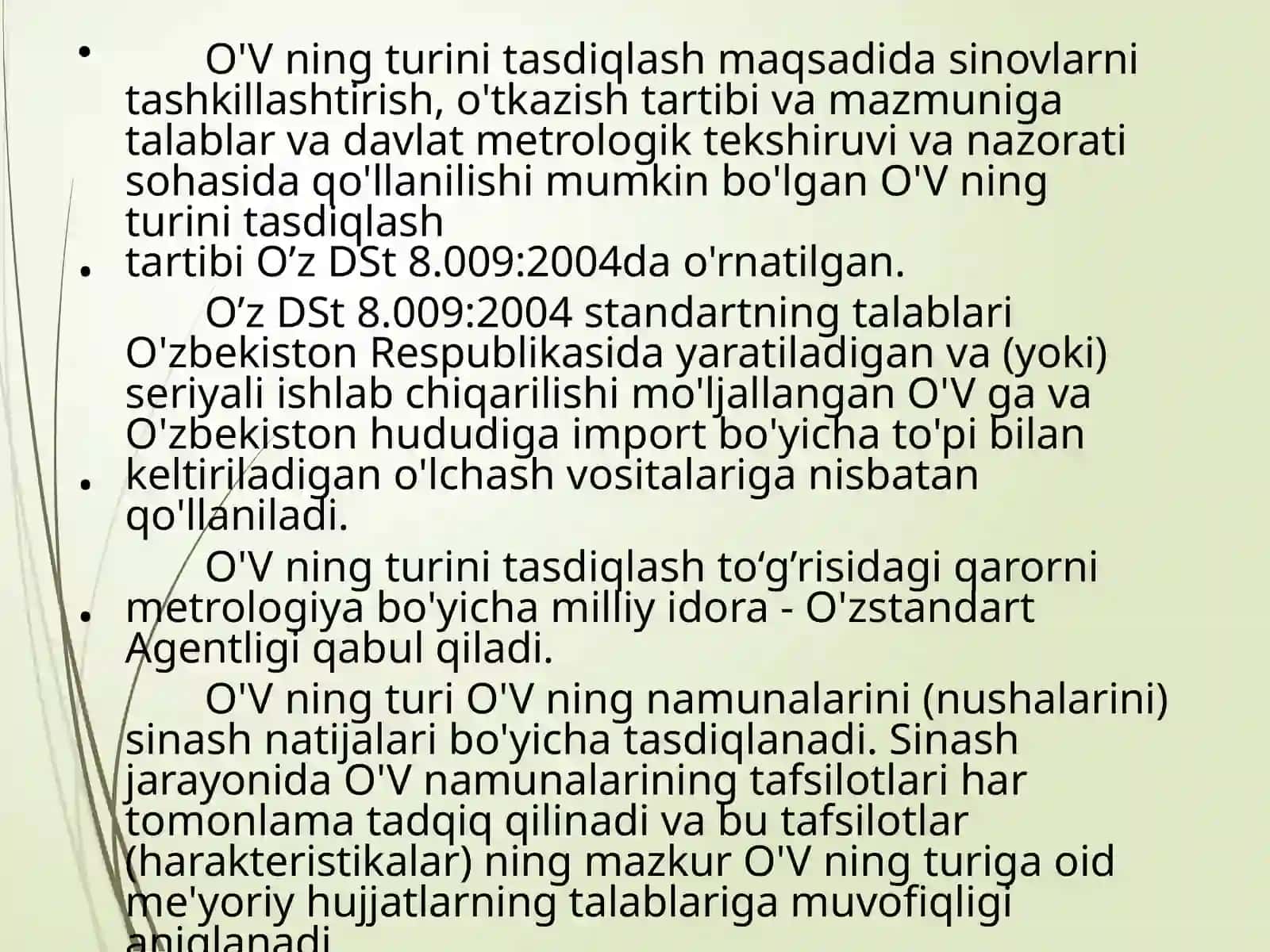 O'lchashvositalarining metrologik tadbirdi 3