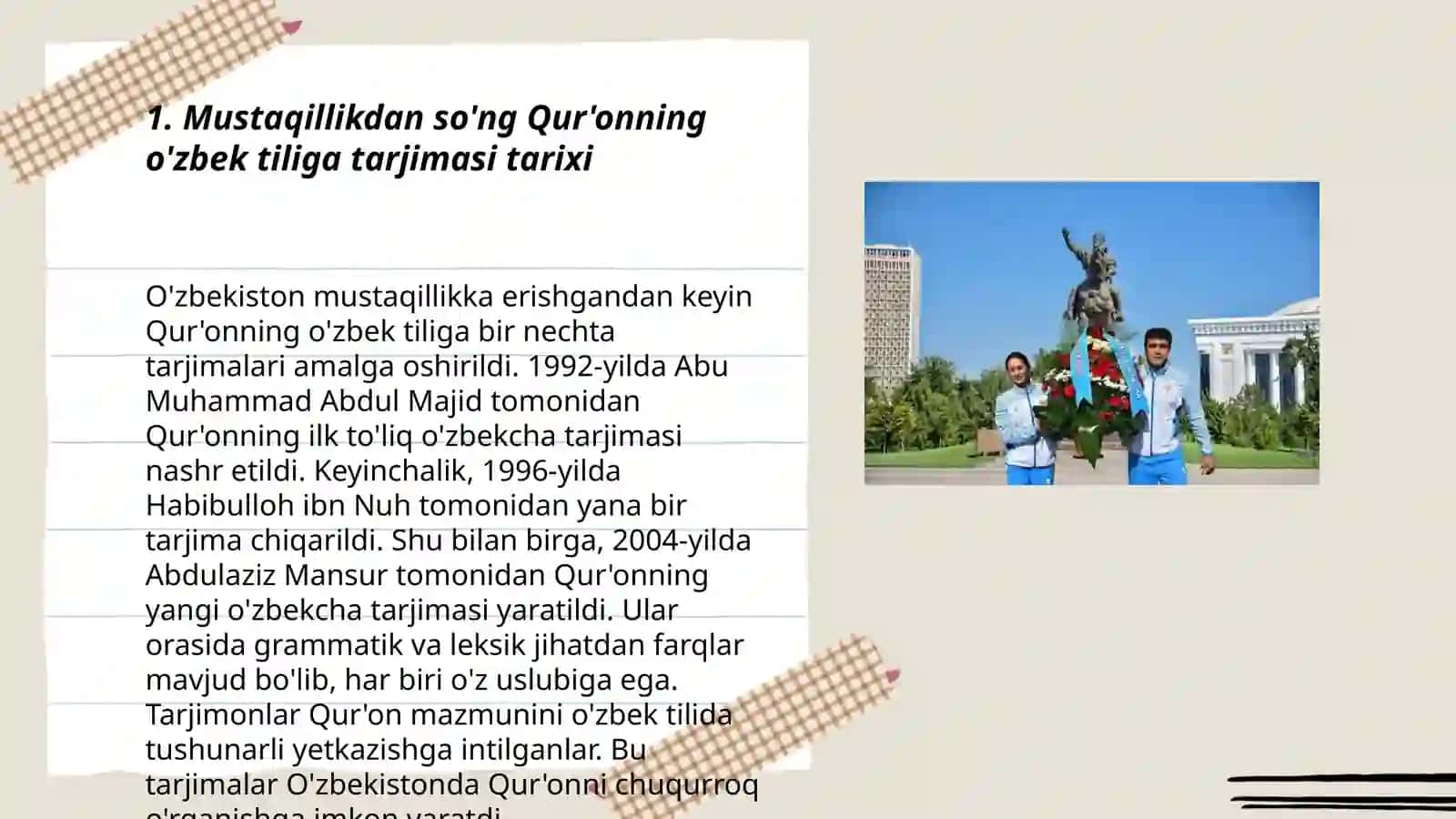 Mustaqillik yillarida Qur'onning o'zbek tiliga tarjima va tafsirlari haqida 3