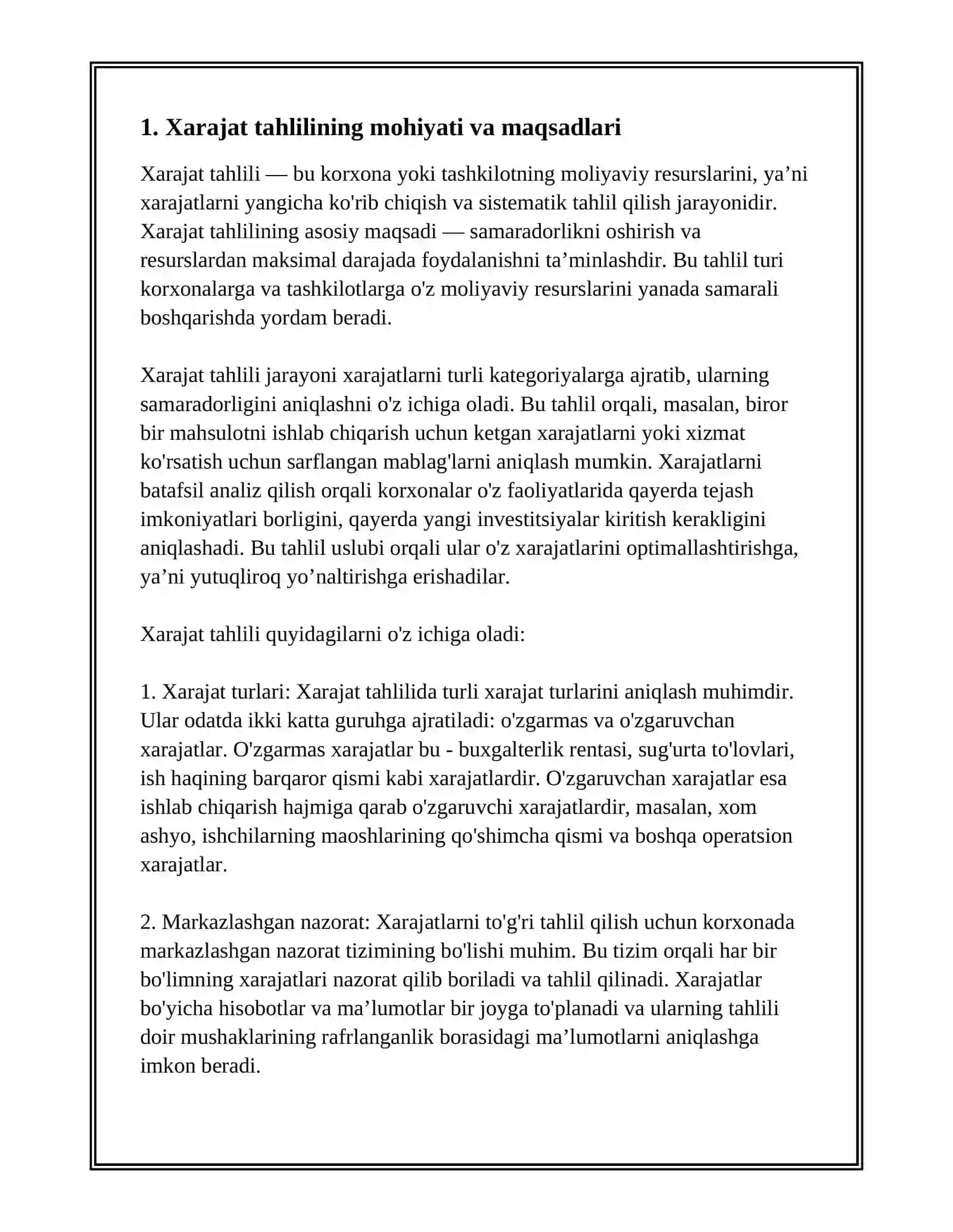 XARAJAT TAHLILI 3