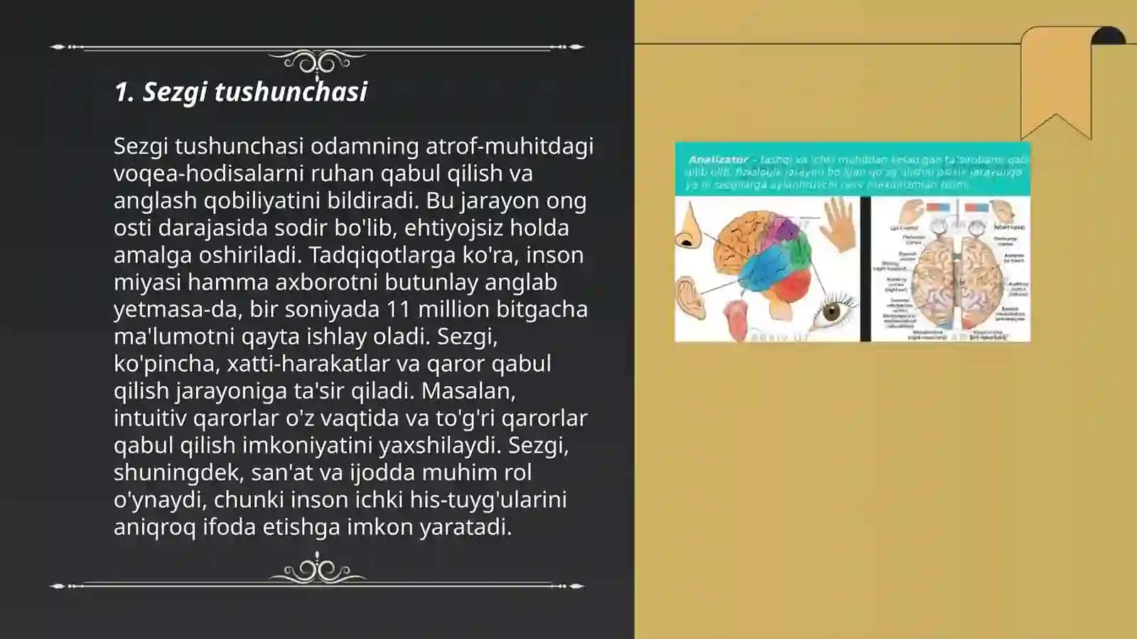 Sezgi hissiy bilish jarayoni asosi sifatida 3